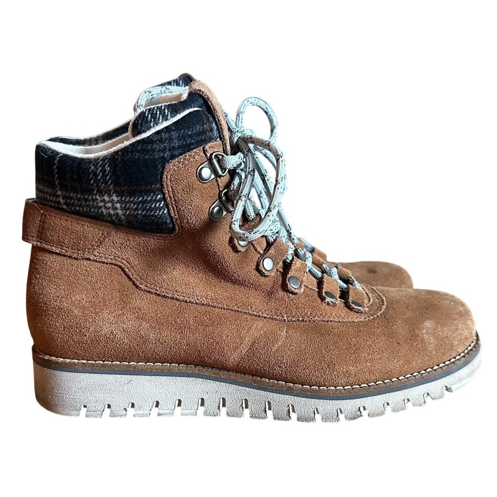 Cole Haan Brown Suede Plaid Zerogrand Hiker Boots Women's 7.5